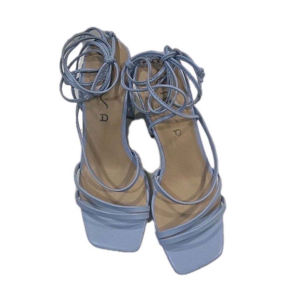 Unisa Light Purple Blue Periwinkle Lace-Up Block Heel‎ Sandals Size 7M